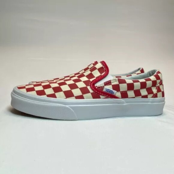 Vans Off The Wall Classic Red Checkerboard Slip-On Shoes 500714 Men 7 Women 8.5 - Picture 4 of 11